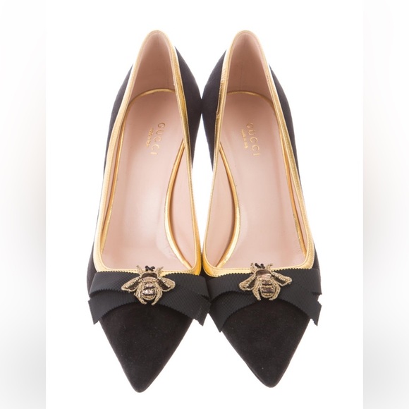 Gucci Suede Embellished Pumps - Picture 2 of 10